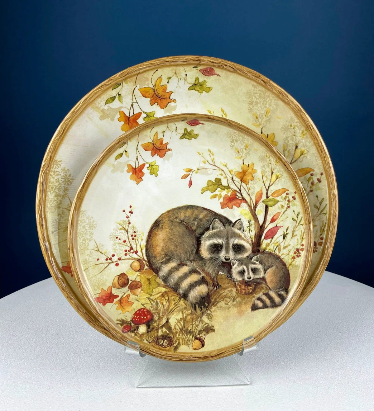 Cute Foxes Dinner Plate | Fox Mom with Her Pup | Whimsical Fall Themed Plate | Gift for Mom