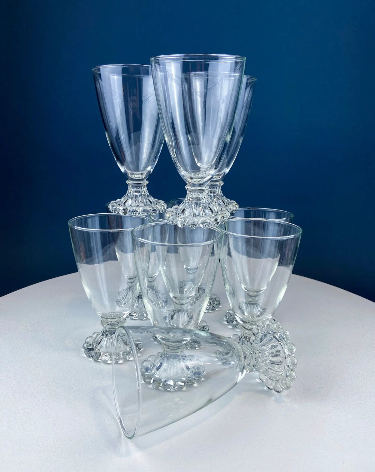Anchor Hocking Water, Wine, Juice Goblets | Set of Six | Beaded Base | Collectors & Hosts