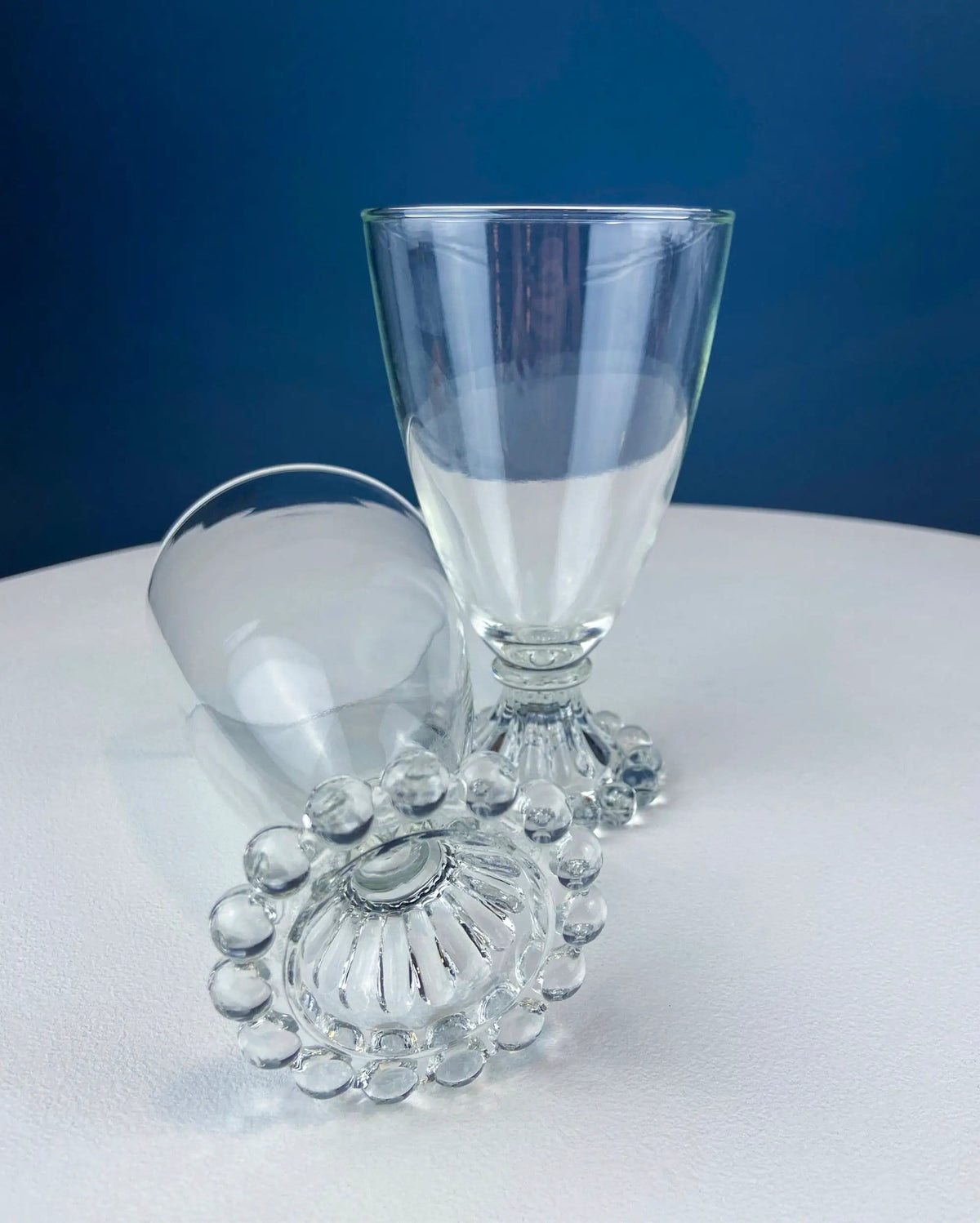 Anchor Hocking Water, Wine, Juice Goblets | Set of Six | Beaded Base | Collectors & Hosts
