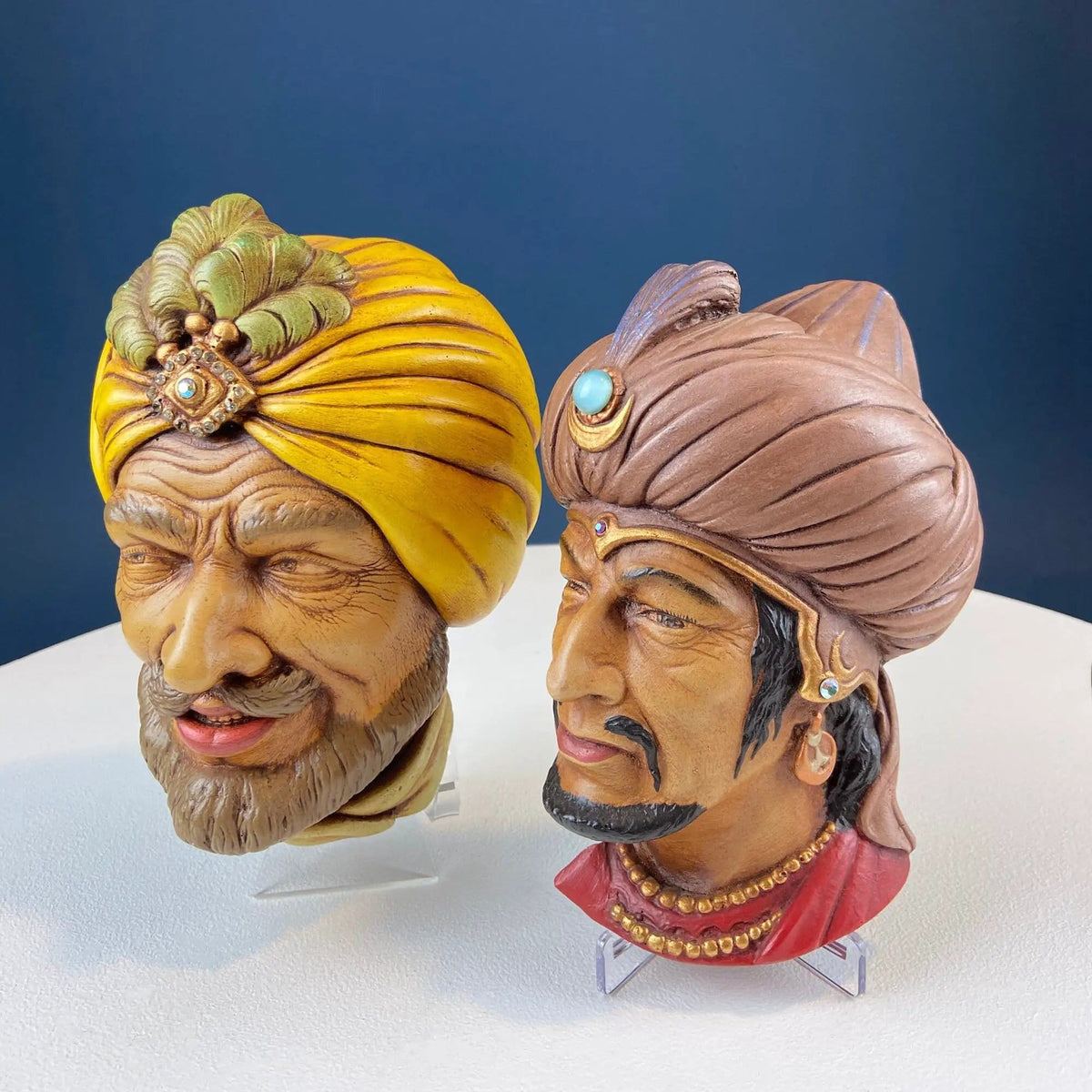 Vintage Chalkware Head of Smilling Asian Man in Red Hat | Life Like Caricature of Coolio | Ethnic Wall Hanging/Wall Art | Collectors & Hosts