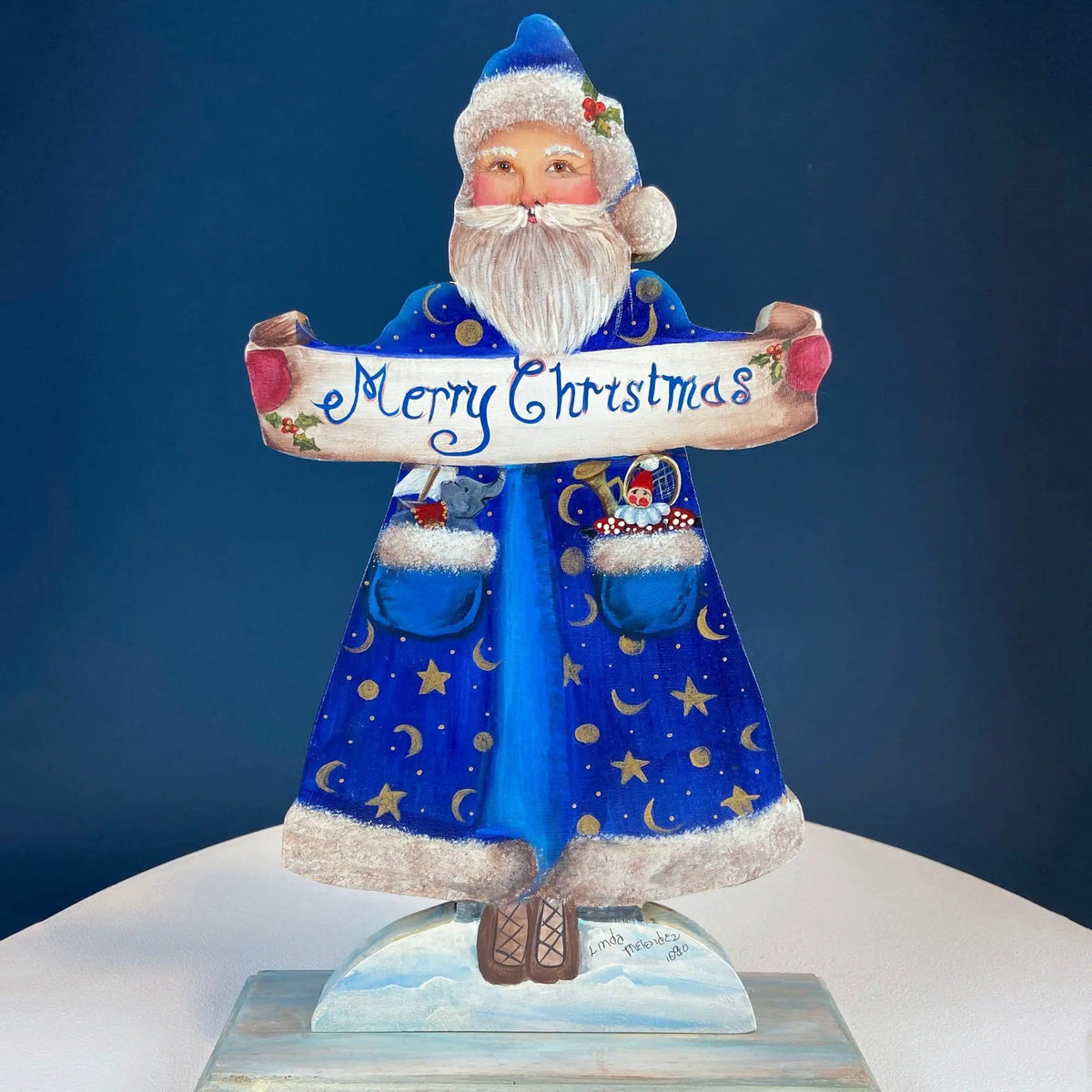 Two Large Hand-Painted on Wood German Santas or Elves | Rare Belsnickles in Traditional Folk Dress | Nordic Christmas Decor | Collectors & Hosts