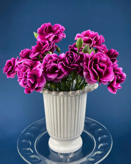 Vintage Atterbury Milk Glass Vase | Sailor Lace Rim | Ribbed Planter | Collectors & Hosts