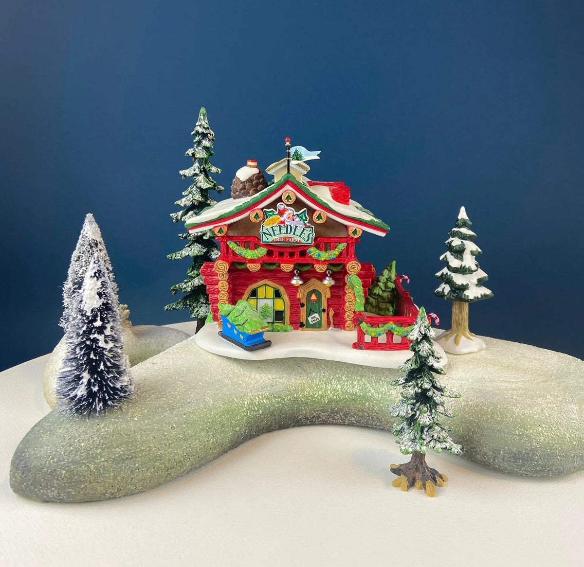 Needle's Tree Farm | Illuminated Porcelain Christmas Village House by Dept | 56 | Collectors & Hosts