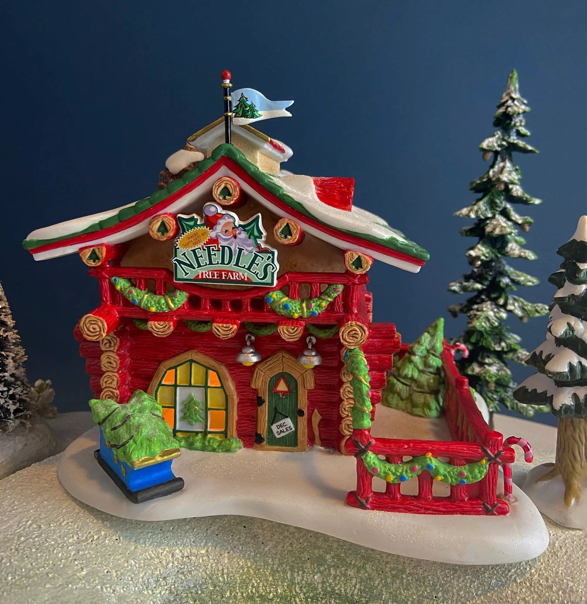 Needle's Tree Farm | Illuminated Porcelain Christmas Village House by Dept | 56 | Collectors & Hosts