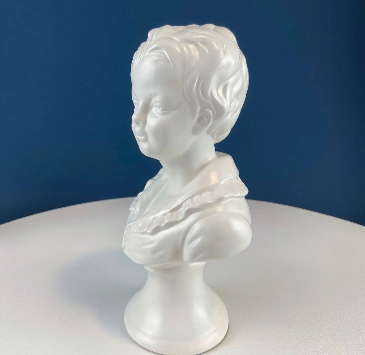 Victorian Children Porcelain Busts | Satin Finish | Set Of Two | 9 Inch