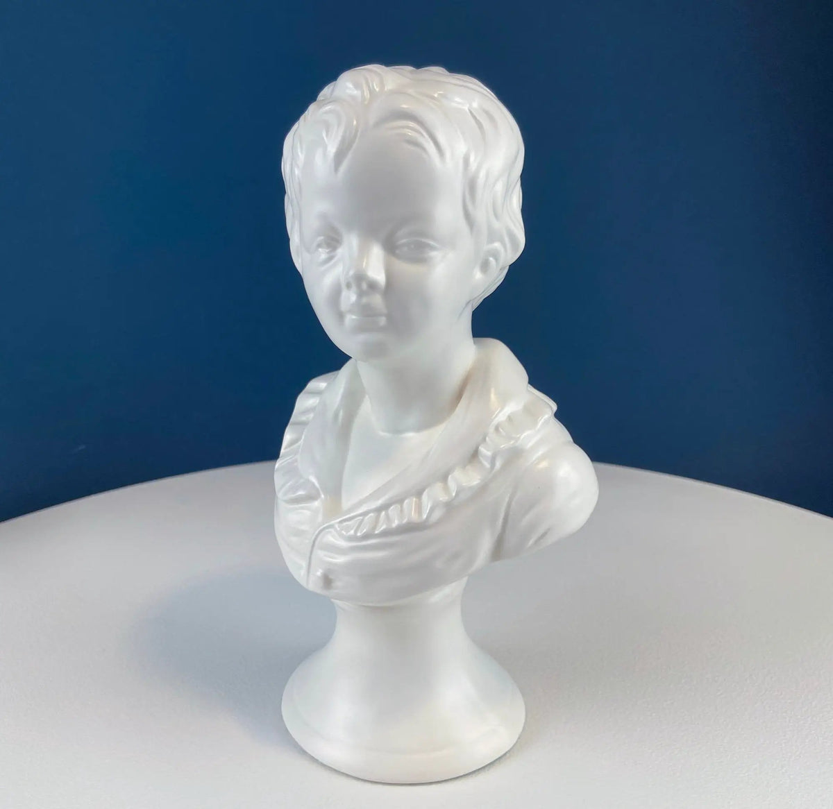 Victorian Children Porcelain Busts | Satin Finish | Set Of Two | 9 Inch