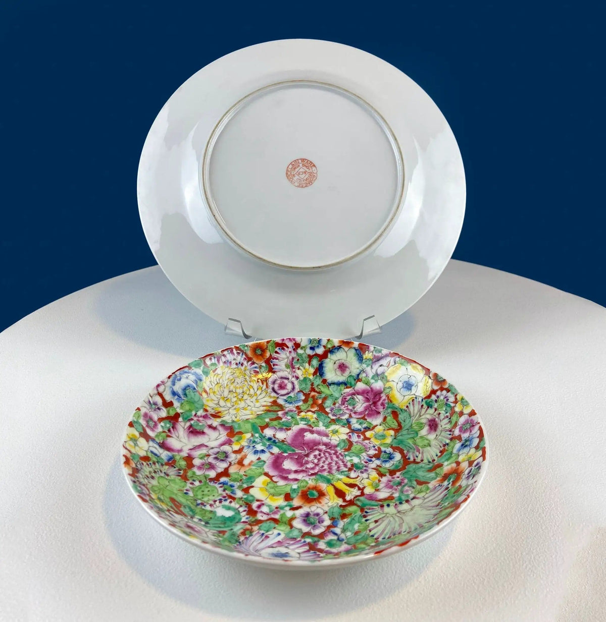 Hand-Painted Floral Porcelain Plate and Bowl Set | Japanese A.C.F | Collectible Vintage | Collectors & Hosts