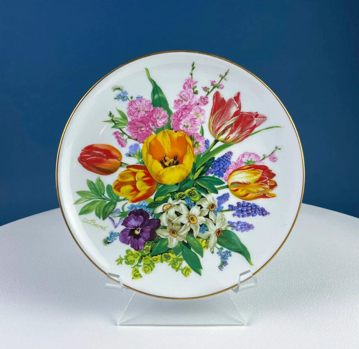 Hand-Painted Floral Porcelain Plate and Bowl Set | Japanese A.C.F | Collectible Vintage | Collectors & Hosts
