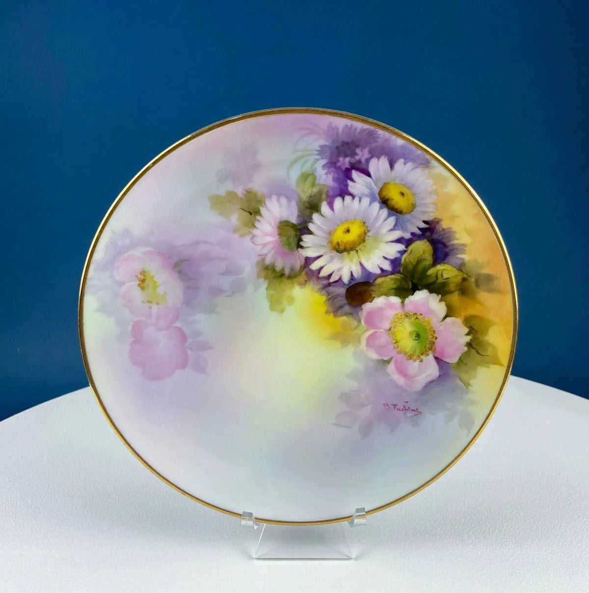 Hand-Painted Floral Porcelain Plate and Bowl Set | Japanese A.C.F | Collectible Vintage | Collectors & Hosts