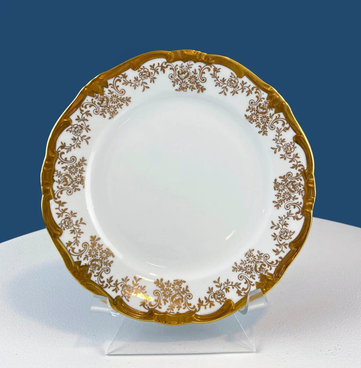Stunning Antique White and Gold Tea Set Trio | Weimar Porcelain, Katharina Pattern | Hand Painted Floral Gold Trim | Collectors & Hosts