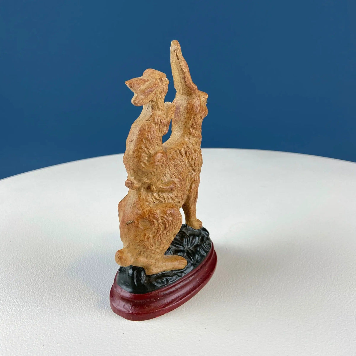 Brown Mom Bunny Figurine Carrying Baby Rabbit on her Back | Cute Rustic Ceramic Easter Decor | Spring Celebration | Collectors & Hosts