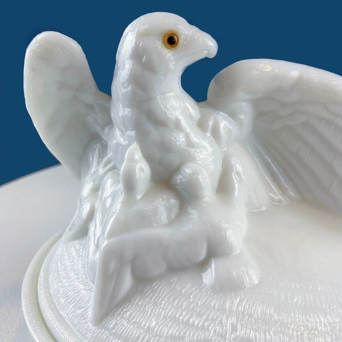 Westmoreland Milk Glass Bowl | With Lid | Large Eagle Cookie Jar | Nest Design