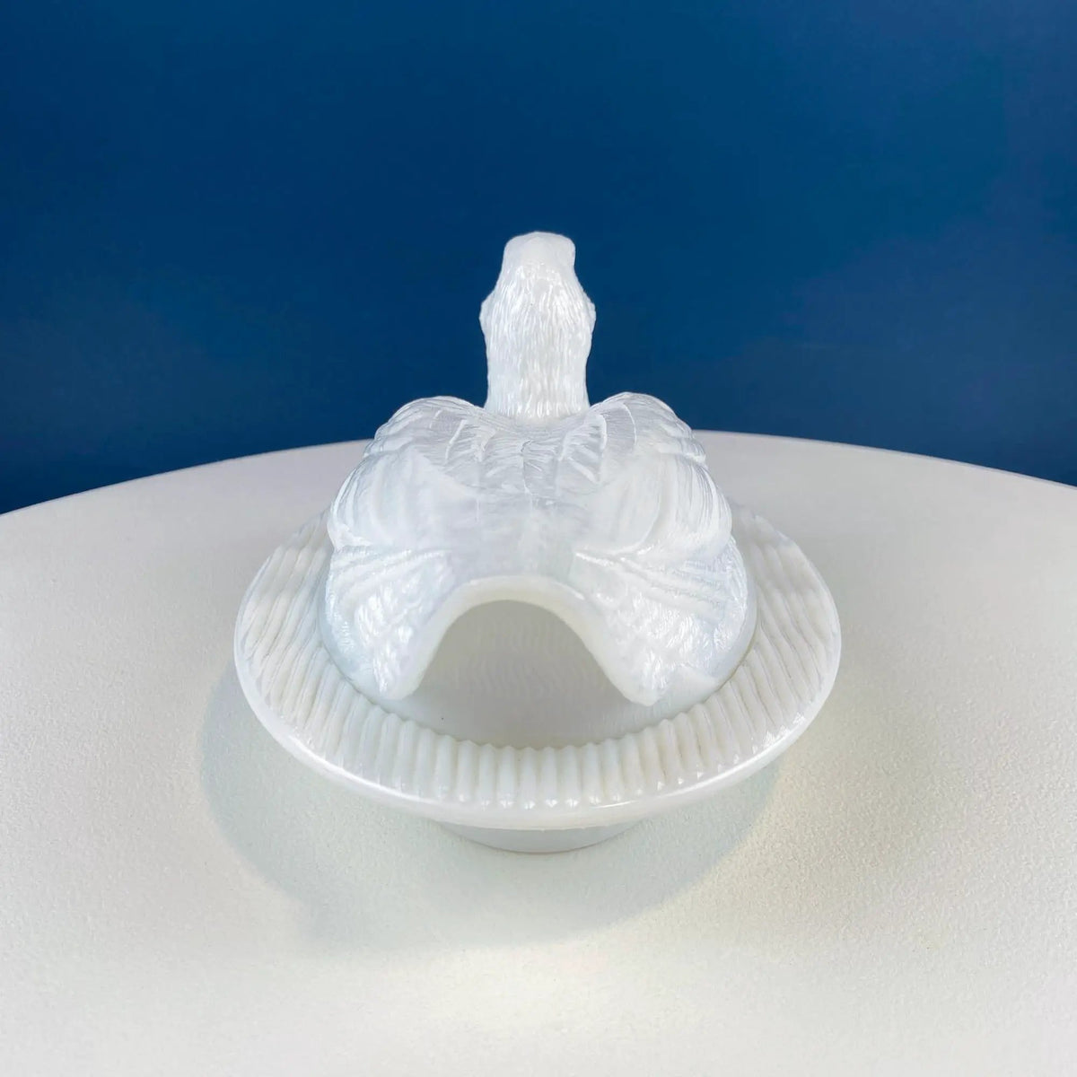 Westmoreland Milk Glass Duck Dish | Covered Vintage White Bowl | 8 Inch
