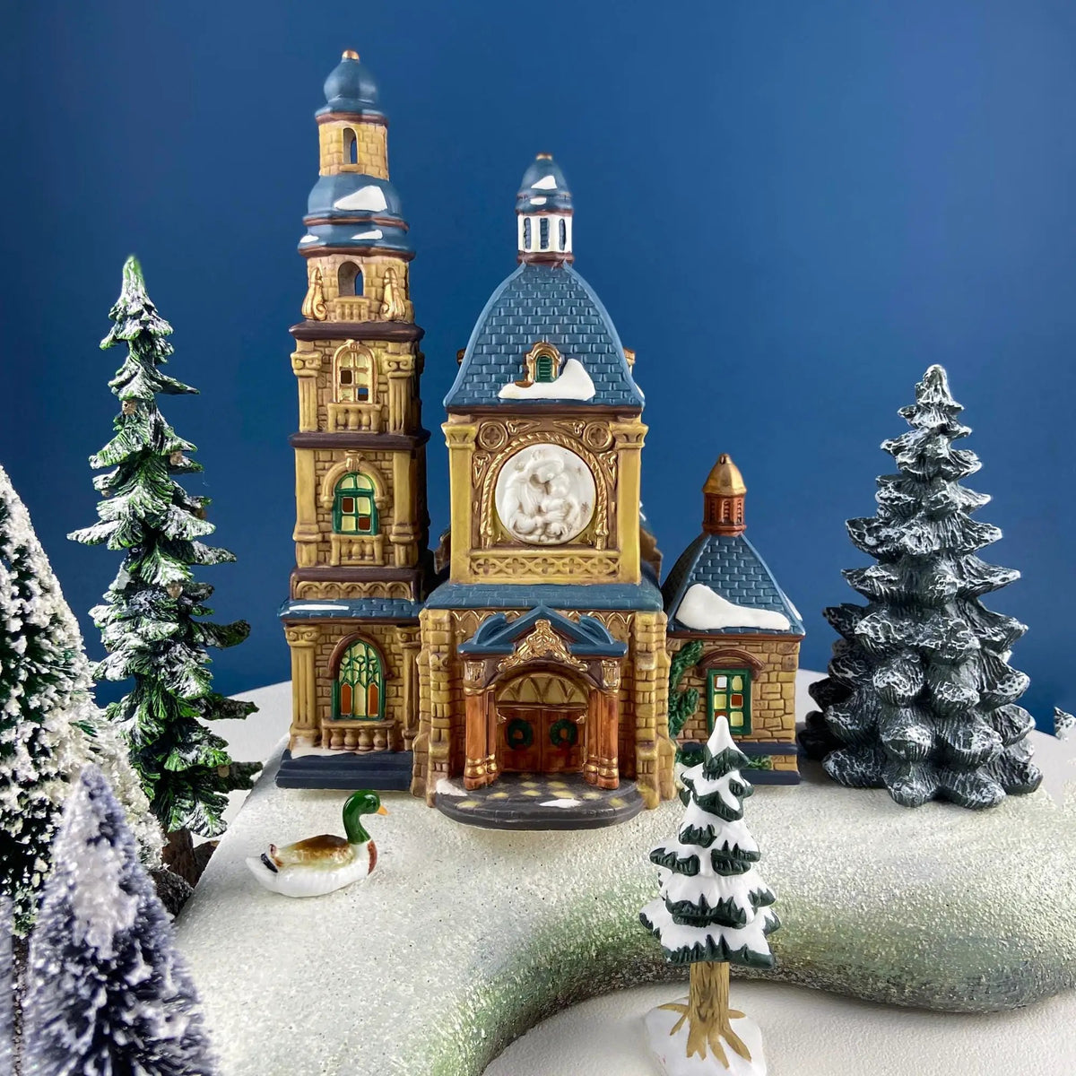 Illuminated Porcelain Village Cathedral | Light Kit | Hand Painted | Large