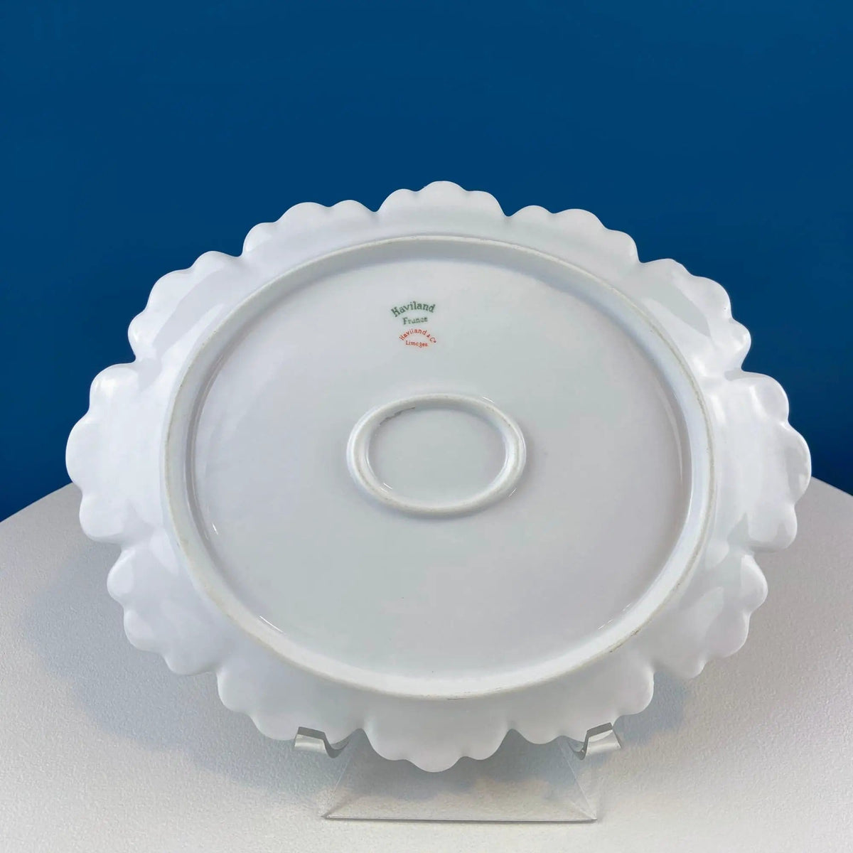 Oval Haviland Limoges Platter with Scalloped Edge | Stunning Porcelain Serving Dish | Wild Roses Motif | Collectors & Hosts