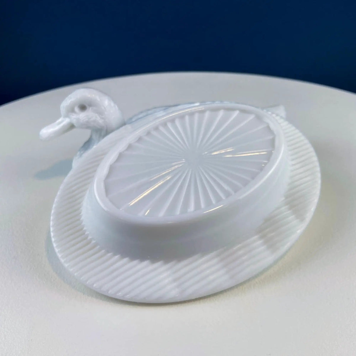 Westmoreland Milk Glass Duck Dish | Covered Vintage White Bowl | 8 Inch