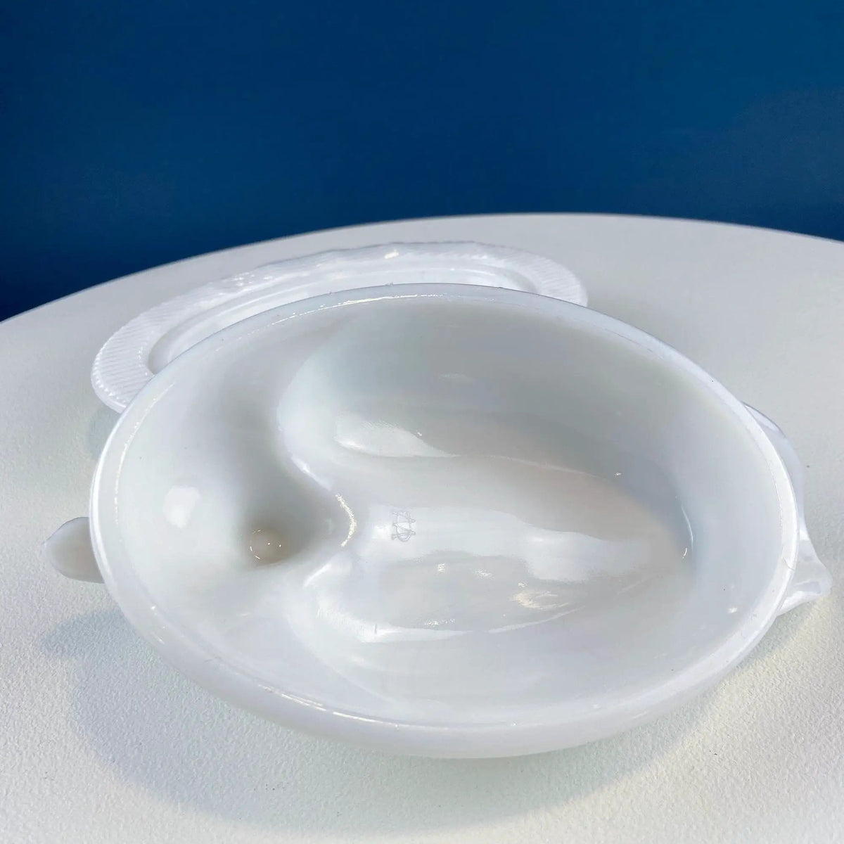 Westmoreland Milk Glass Duck Dish | Covered Vintage White Bowl | 8 Inch