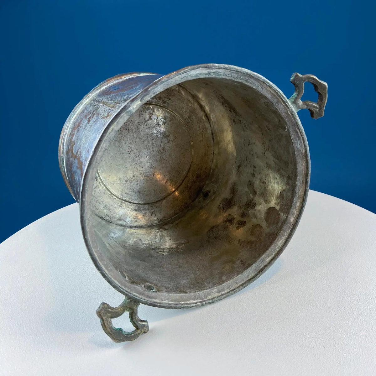 Hand Pounded Tin Copper Turkish Beverage Dispenser with Brass Spigot & Handles | Rustic Jug | Collectible Vintage | Collectors & Hosts