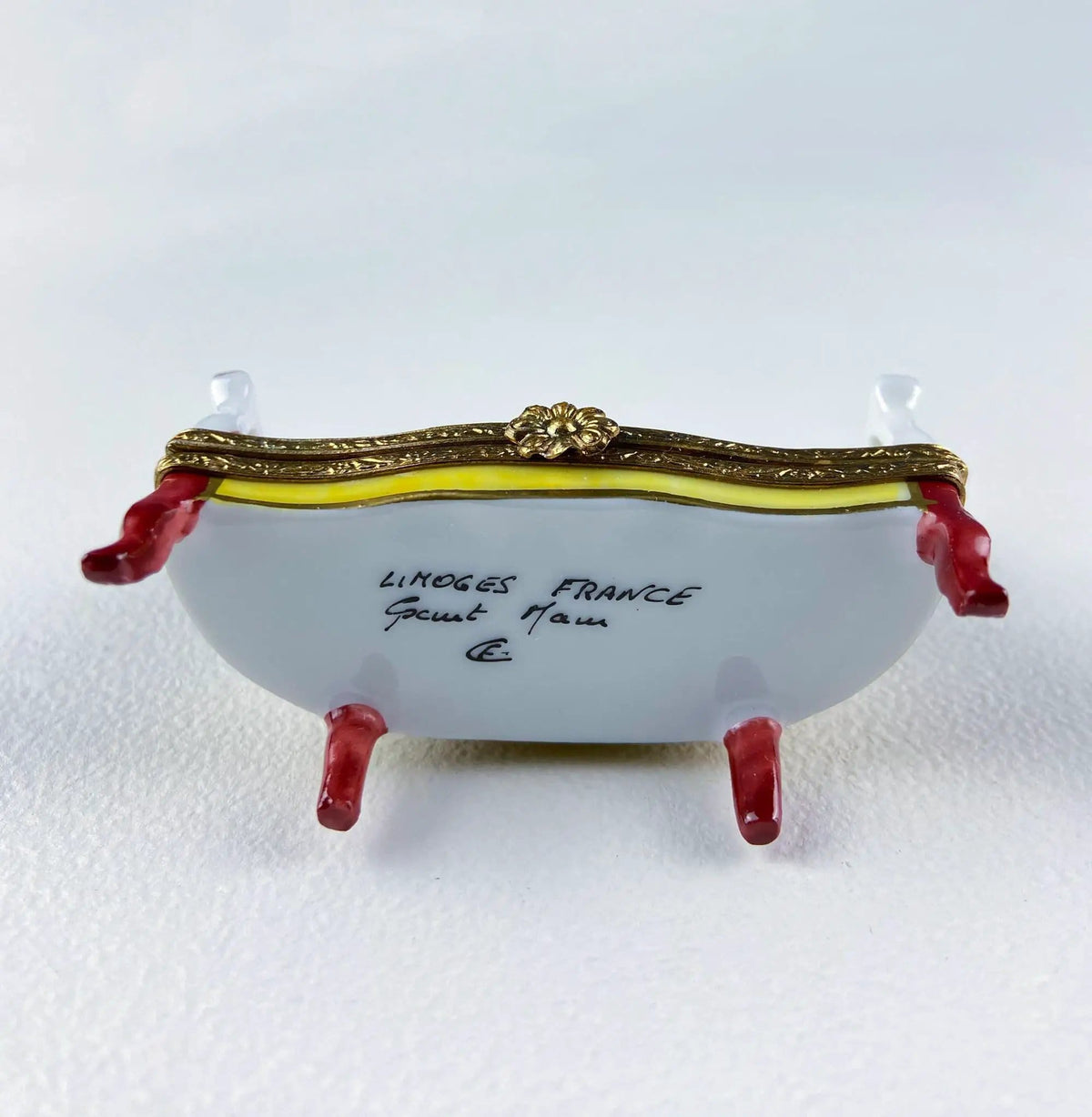 Loveseat Miniature Porcelain Limoges Box | Highly Collectible Pill, Trinket, Ring Box | Collectible Vintage | Gift for Him or Her Couch Potato Partner Couple