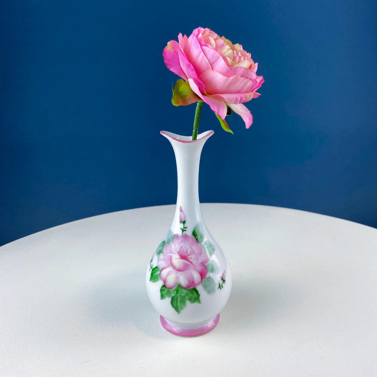 Vintage Porcelain Vase | Bacchus Figure | Wine Barrel Detail | Small Size
