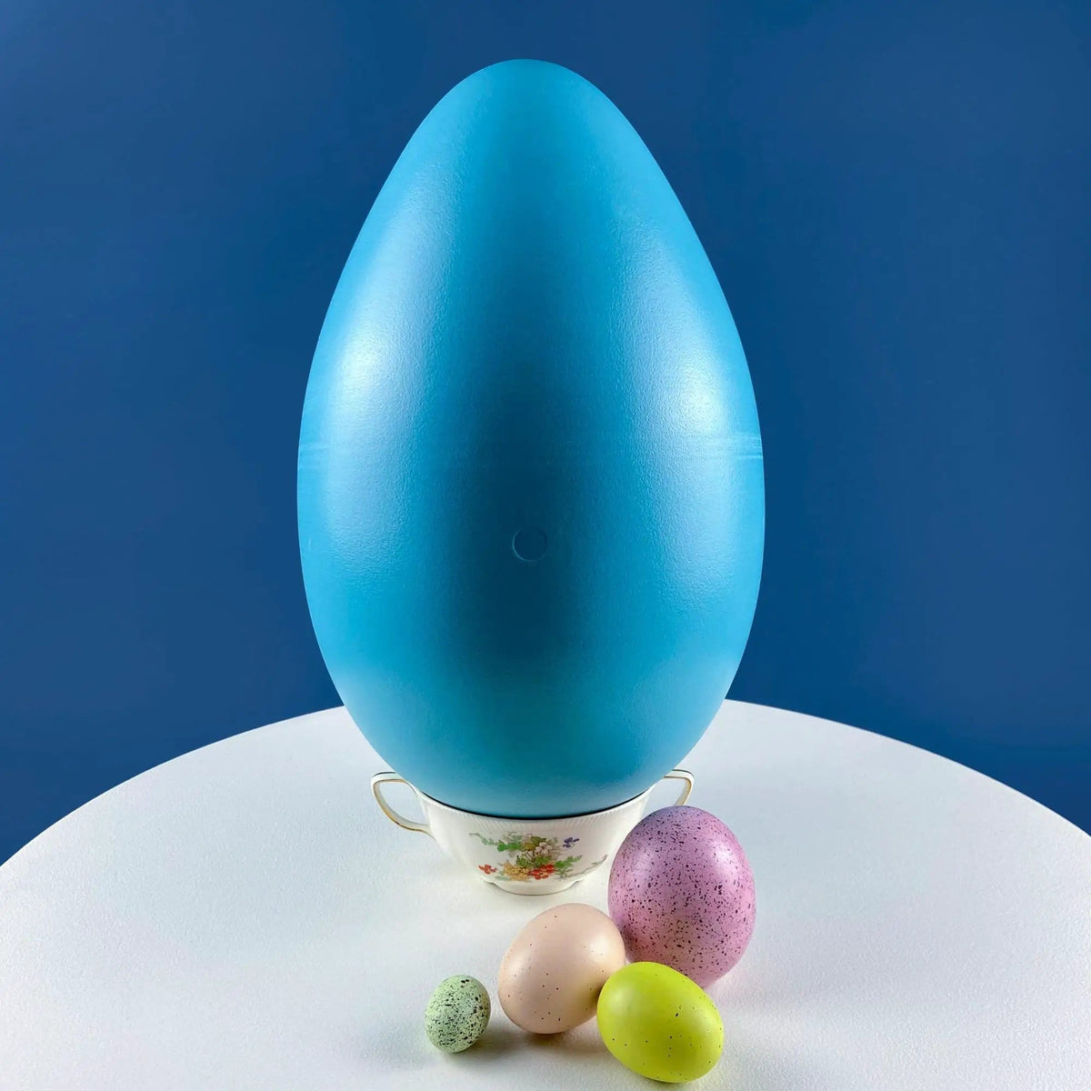 Blow Mold Oversized Yellow and Blue Eggs | Set of 2 | Indoor Outdoor Easter Spring Display | Collectors & Hosts