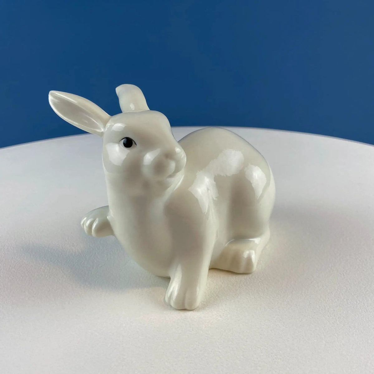 Couple of White Bunnies | Porcelain Rabbit Figurines | Set of 2 | Collectors & Hosts