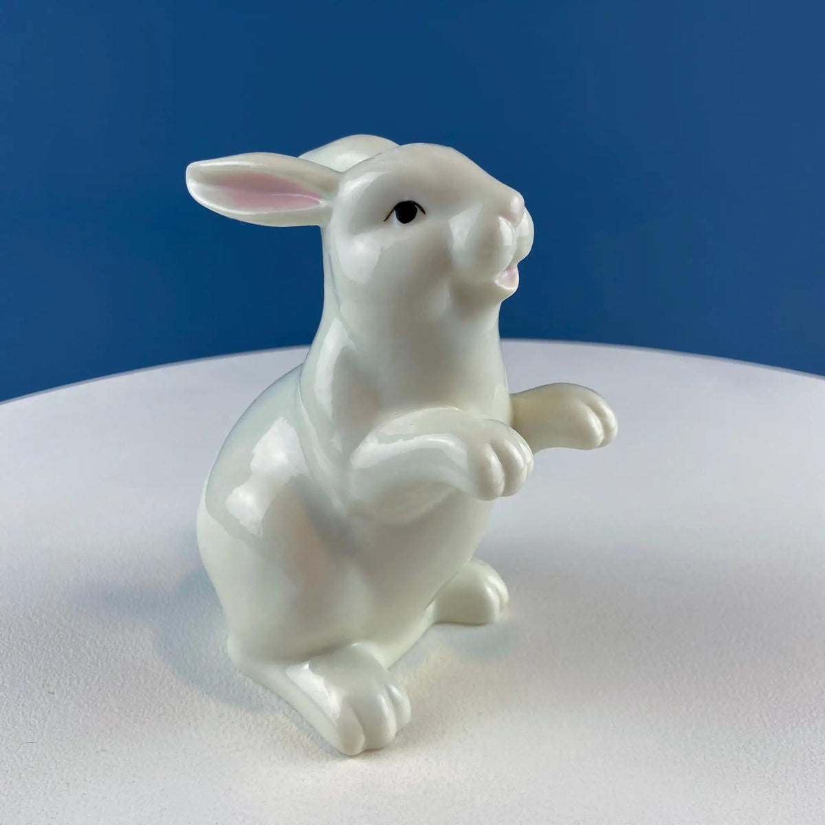 Couple of White Bunnies | Porcelain Rabbit Figurines | Set of 2 | Collectors & Hosts