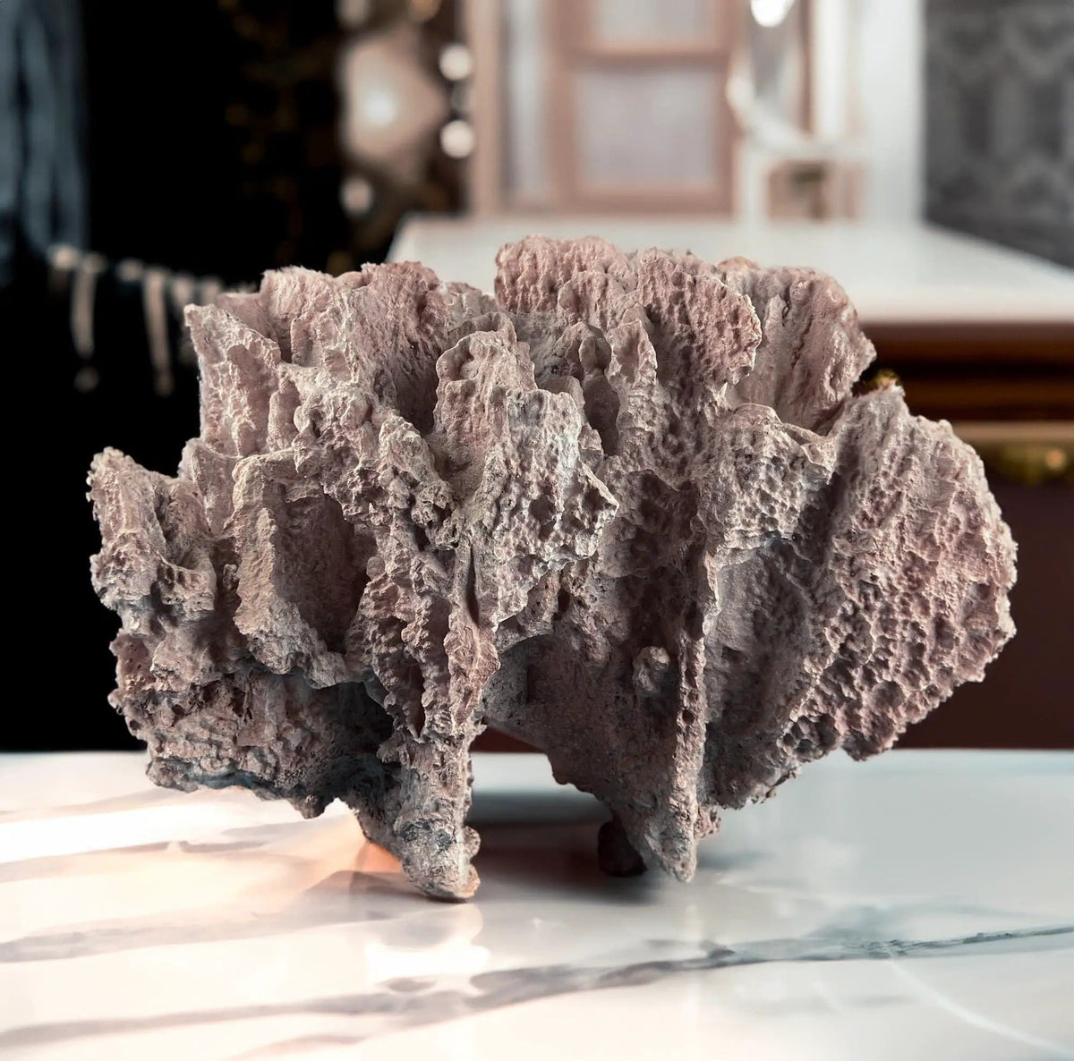 Imitation Coral Sculpture for Coastal Themed Home Rock Garden Aquarium | Vacation Property Tropical Display | Collectible Vintage | Gift for Dad, Fisherman