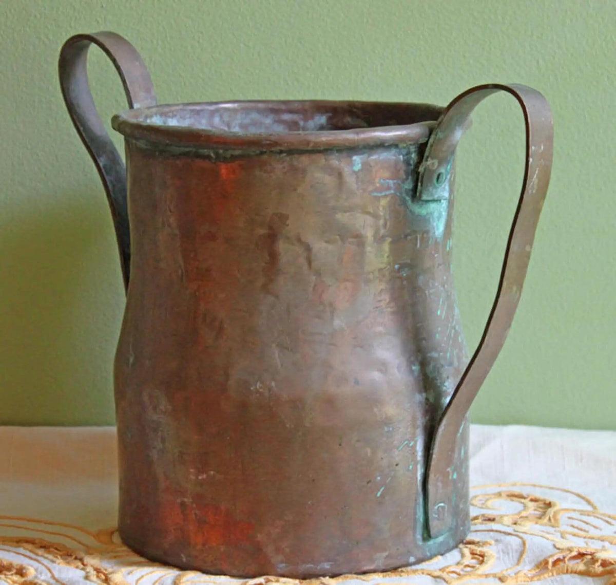 Antique Hand Carved Wood Pail: Rustic Farmhouse Dry Flower Display | Collectible Vintage | Pre-Owned Piece | Collectors & Hosts