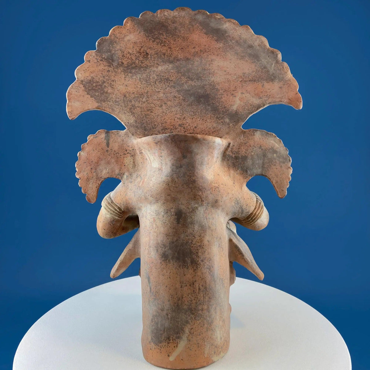 Large Pre-Columbian Style Figurative Urn Vessel Vase Pottery | Red Clay Aztec Warrior | Zapotec Art | Gift for Art Collector
