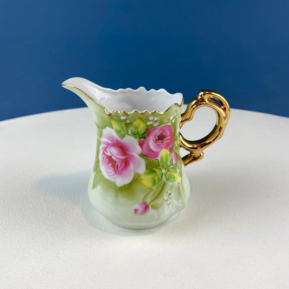 Lefton Hand Painted Tea Set | Cup Saucer Creamer Sugar Jar with Spoon | Roses Motif | Gift for Her
