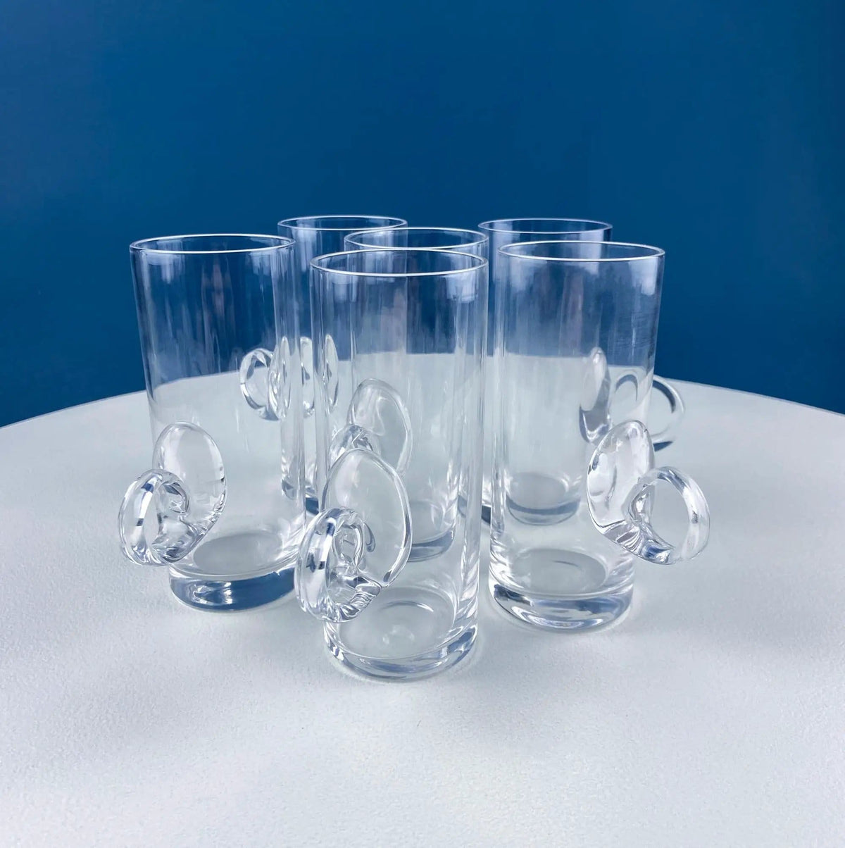 Coffee Tea Hand Blown Cups for Juice Punch Espresso Matcha or Irish Coffee | Set of 6 | Loop Handles | Collectors & Hosts