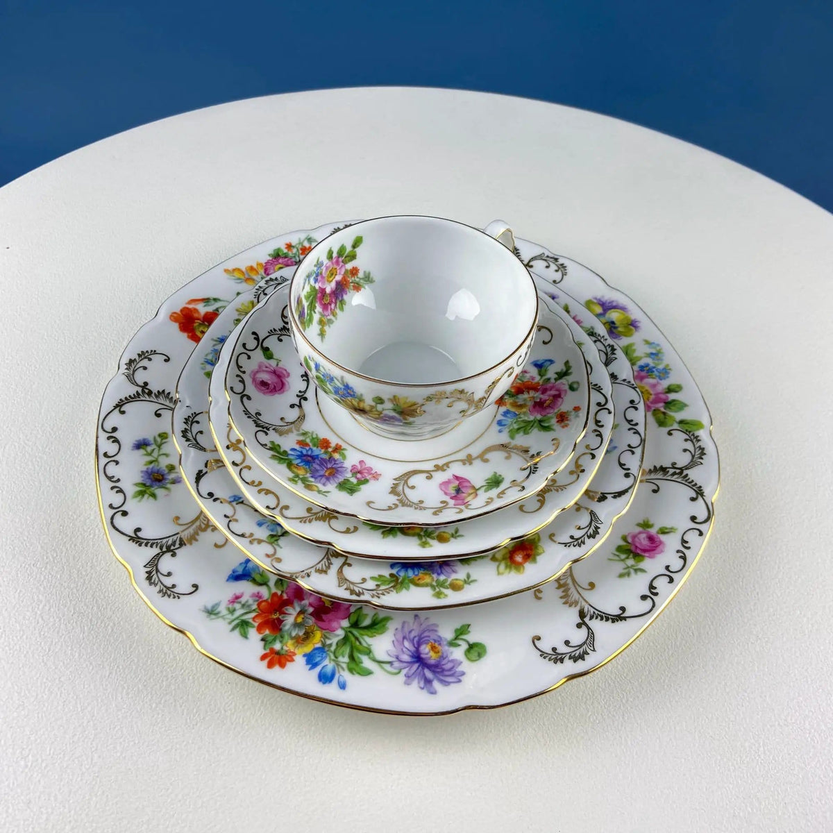 Antique Victoria Czechoslovakia 56 Piece Dish Set | Floral Motif | French Country Living | Gift for Him Her