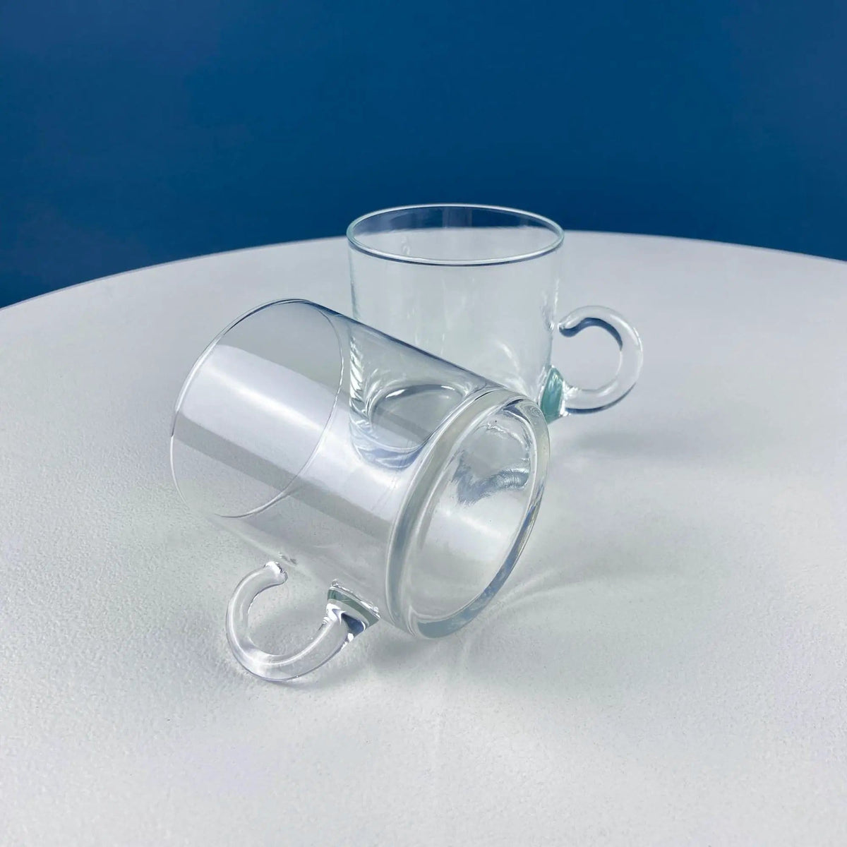 Coffee Tea Hand Blown Cups for Juice Punch Espresso Matcha or Irish Coffee | Set of 6 | Loop Handles | Collectors & Hosts