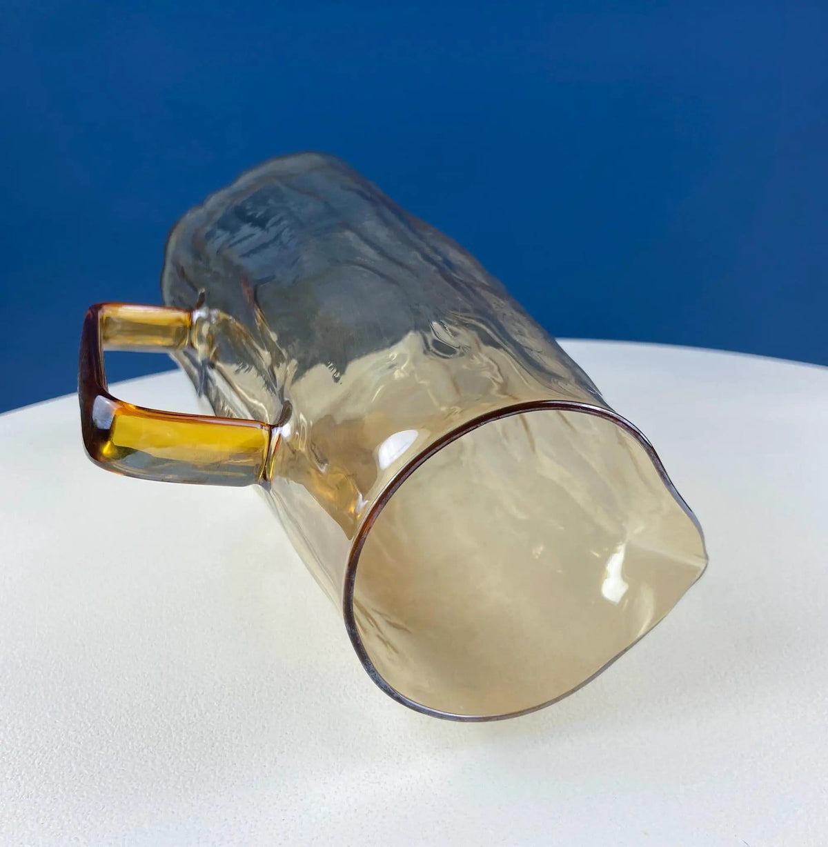 Iridescent Peach Bark Pattern Glass Pitcher Vase | Hand Blown 10" Water Ice Tea Juice or Lemonade Jug | Garden Party Lemonade Stand Tea Party | Collectors & Hosts
