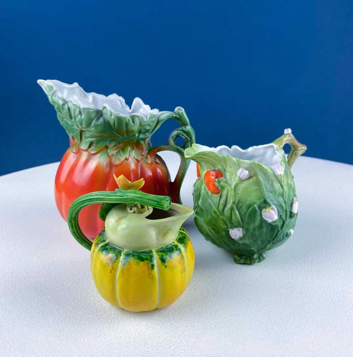 Antique Bisque Porcelain Pitcher Creamer Jug Covered in 3D Flowers and Berries | Bavaria Royal Bayreuth Modern Farmhouse | Dining Room Decor | Collectors & Hosts