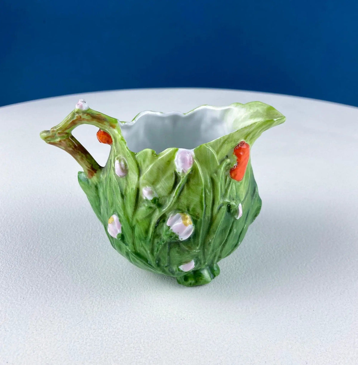 Antique Porcelain Pitcher Creamer Jug Shaped like Tomato Pumpkin | Bavaria Royal Bayreuth Porcelain | Modern Farmhouse | Collectors & Hosts