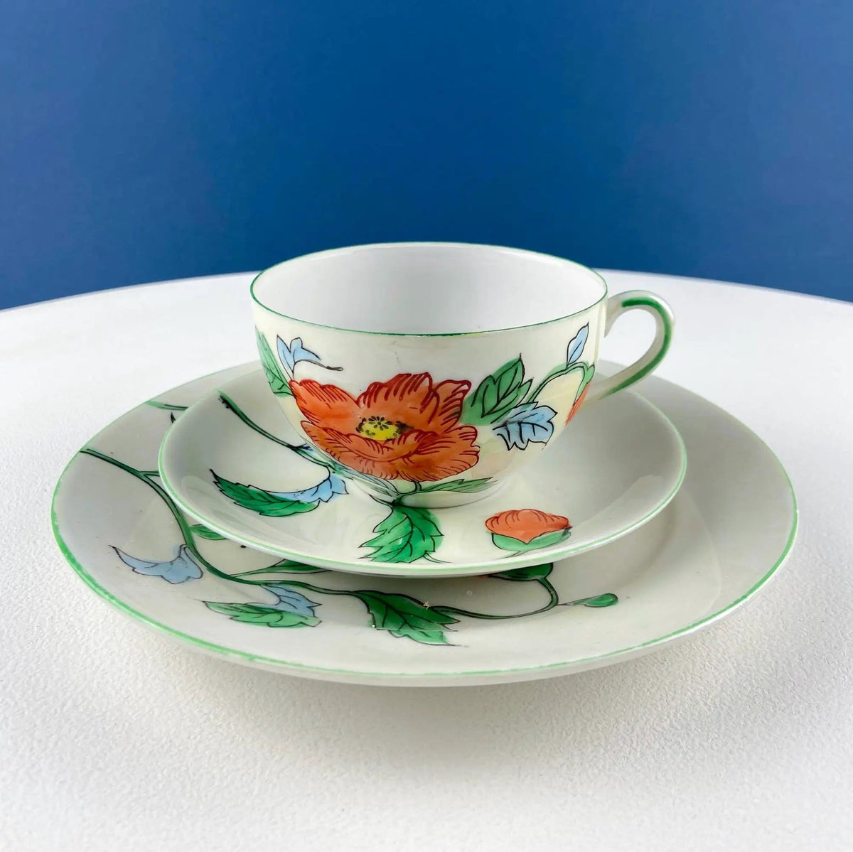 Vintage Porcelain Tea Cup & Saucer | Hand-Painted Violets | Modern Farmhouse | Collectors & Hosts