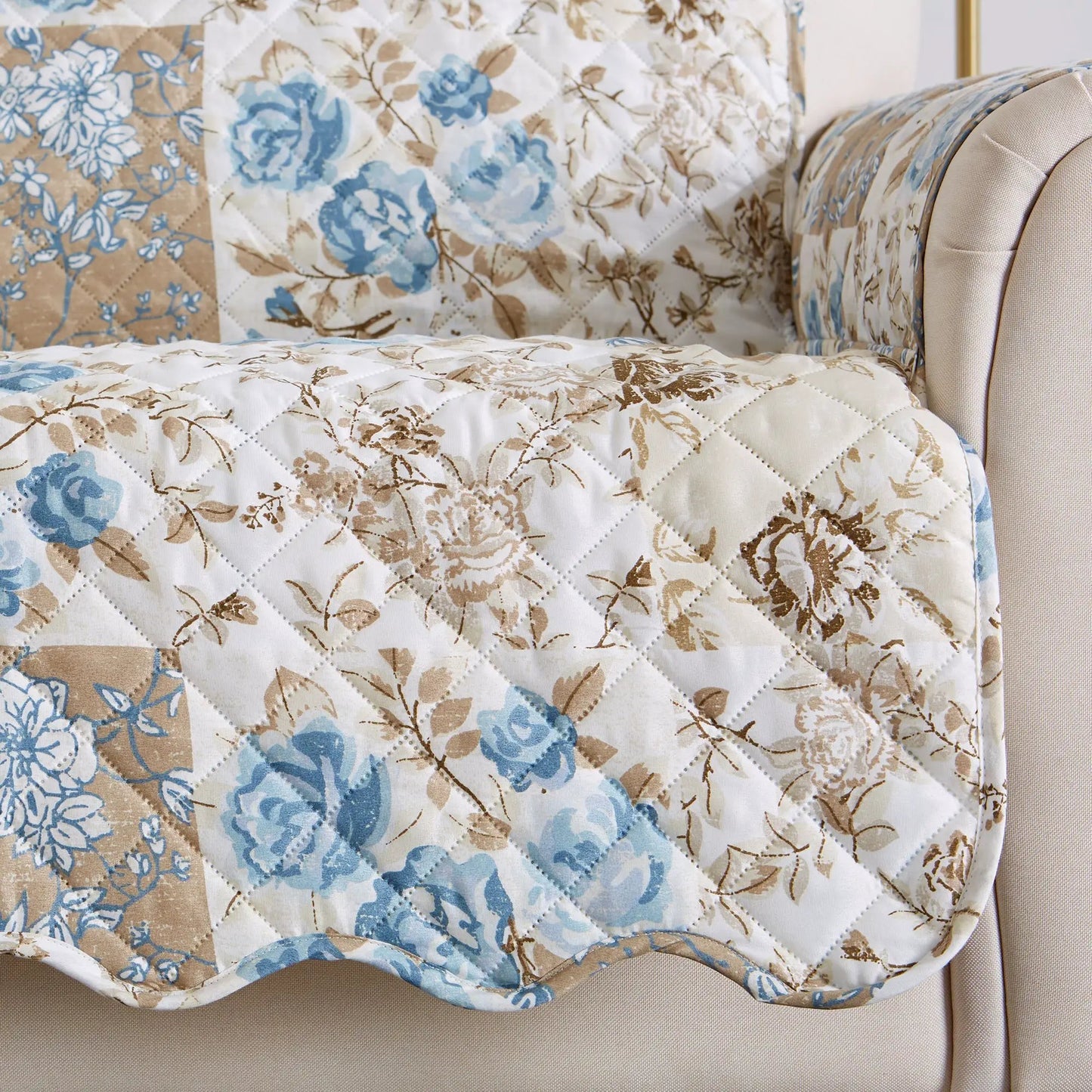 Reversible Floral Patchwork Furniture Protector - Maribel Collection from PriceLows™