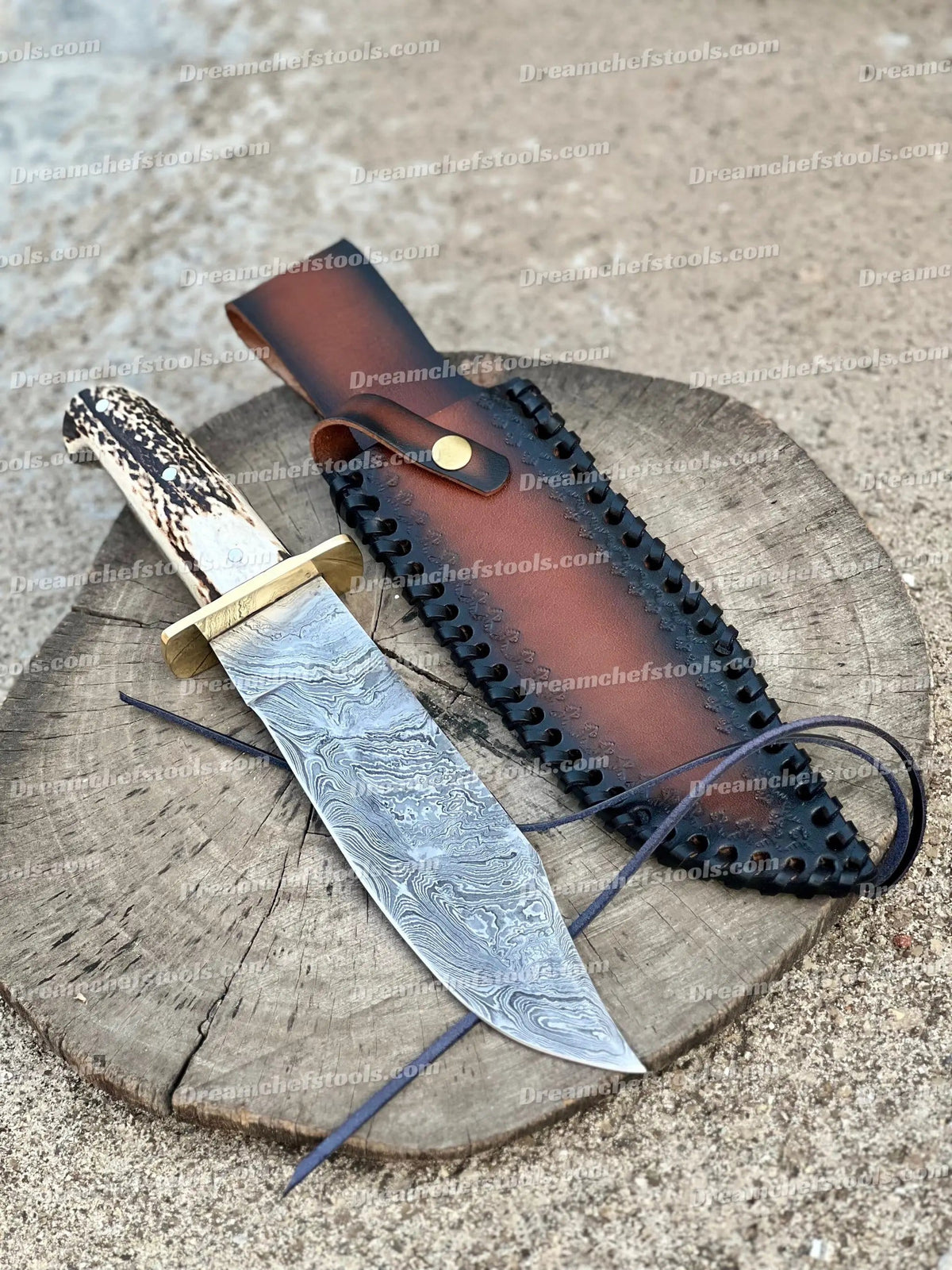 Custom handmade Damascus steel hunting Bowie knife (Style 2) | Damascus Steel | Hunting & Survival Knife | Home