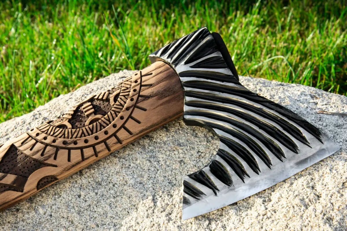 Hand-Forged Viking axe | Wood | Hatchet | Home