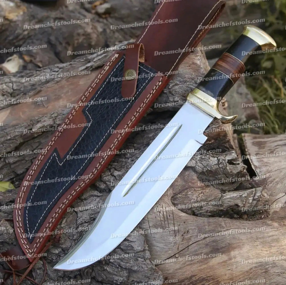 Handmade 440C Steel Crocodile Dundee Bowie Knife Premium Brass Guard, Unique Buffalo | Stainless Steel | crocadile dundee bowie knife | Home