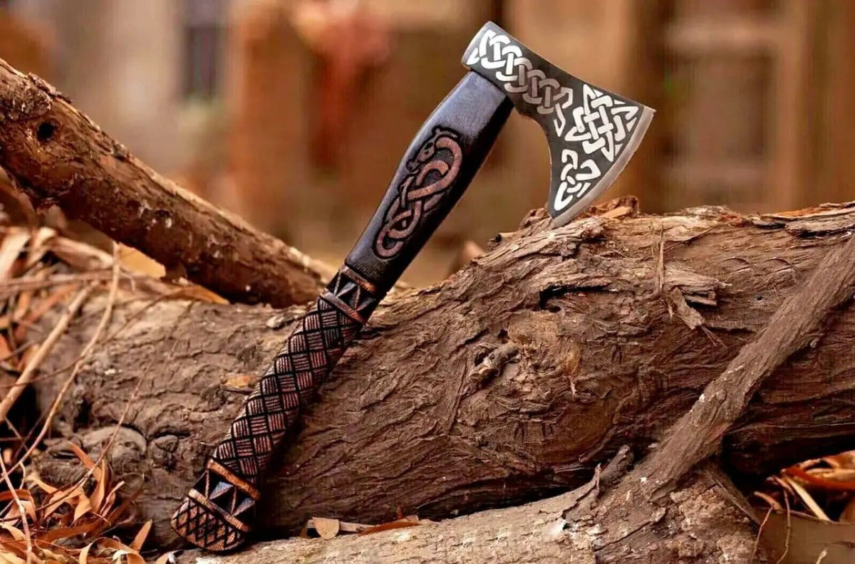 Custom Handmade Viking Axe | Leather | Hatchet | Home
