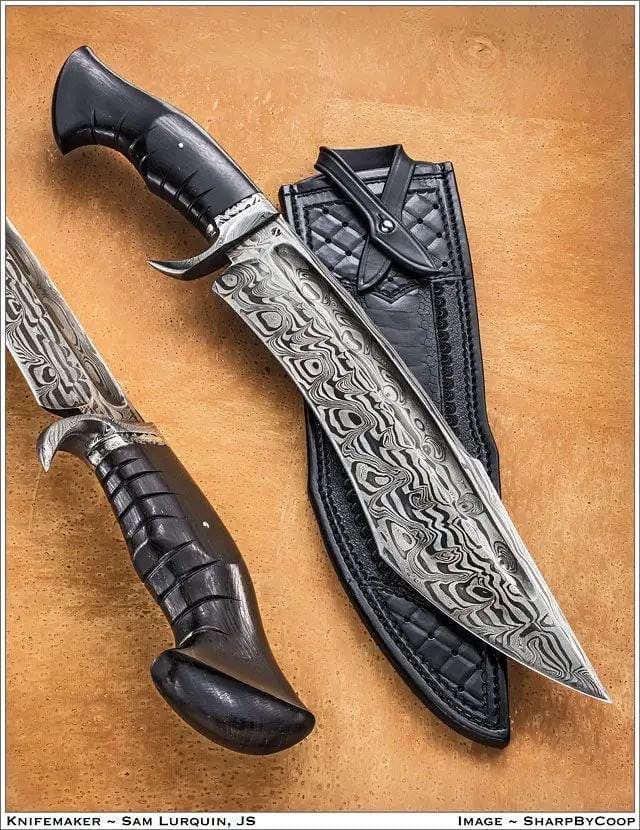 Custom handmade Damascus steel Bowie knife (Style 2) | Damascus Steel | Hunting & Survival Knife | Home