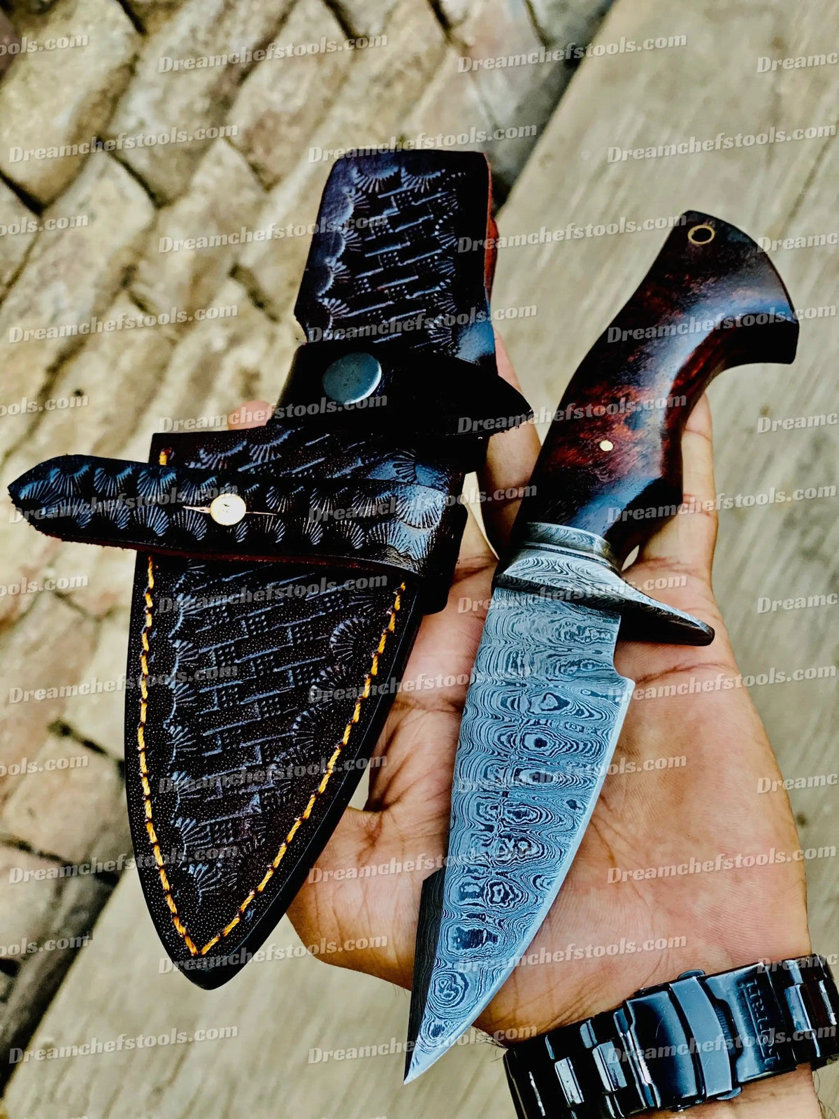 Custom handmade Damascus steel hunting knife | Damascus Steel | Hunting & Survival Knife | Home