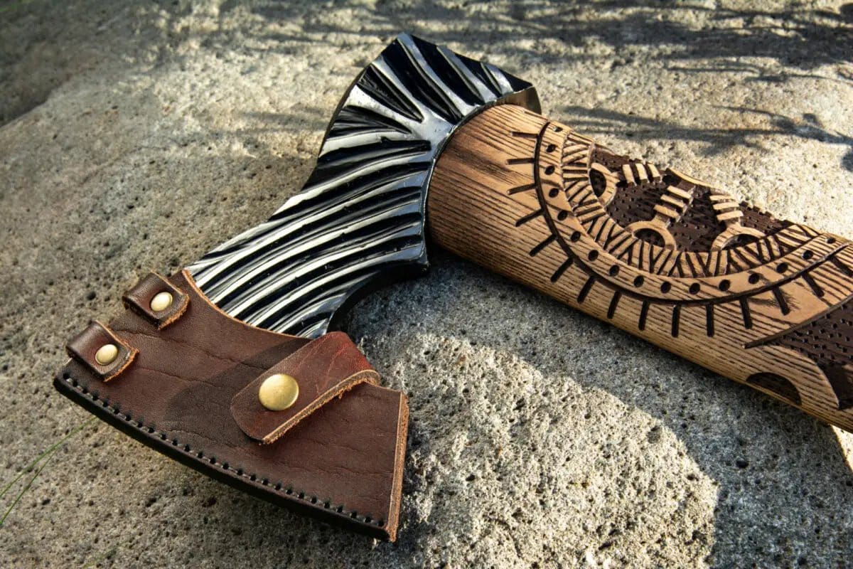 Hand-Forged Viking axe | Wood | Hatchet | Home