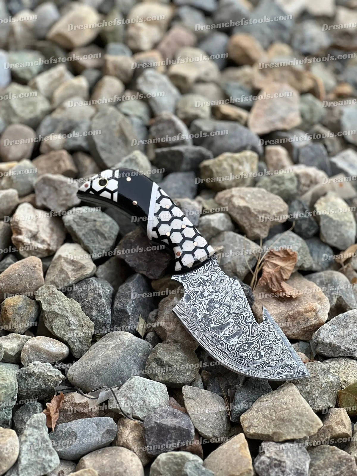 Custom handmade Damascus steel Guthook skinning knife (Style 5) | Damascus Steel | Hunting & Survival Knife | Home