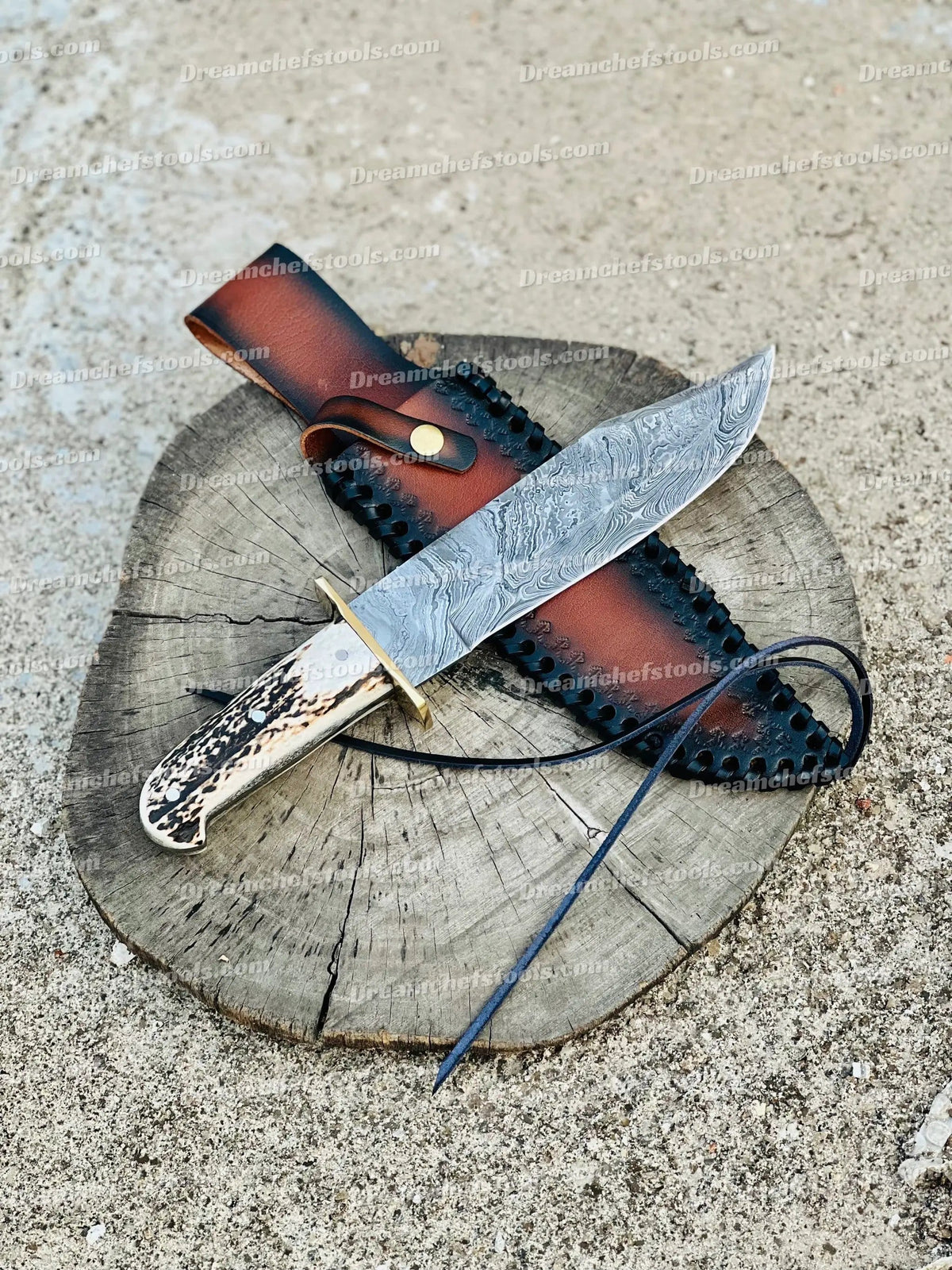 Custom handmade Damascus steel hunting Bowie knife (Style 2) | Damascus Steel | Hunting & Survival Knife | Home