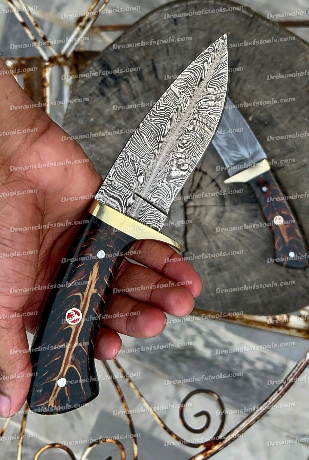 Custom handmade Damascus steel hunting knife (Style 3) | Damascus Steel | Hunting & Survival Knife | Home