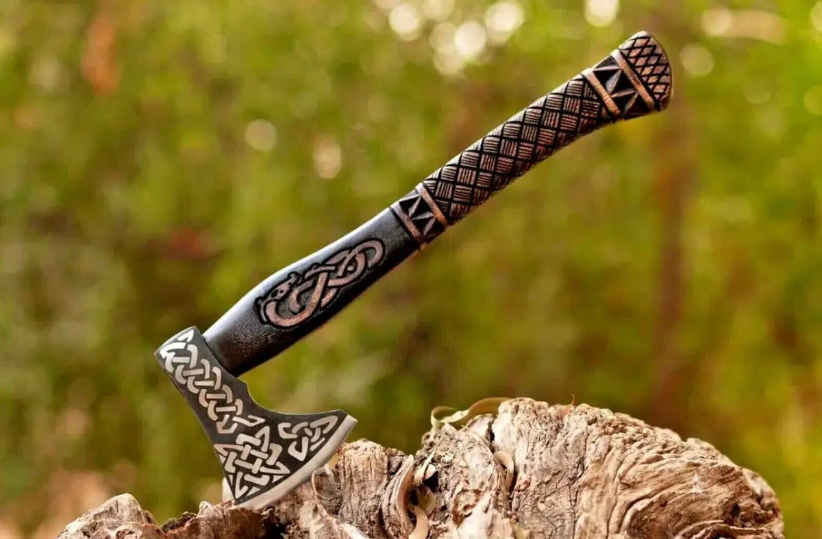 Custom Handmade Viking Axe | Leather | Hatchet | Home